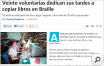 Veinte voluntarias dedican sus tardes a copiar libros en Braille